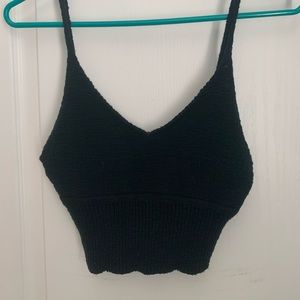 Crochet black crop top